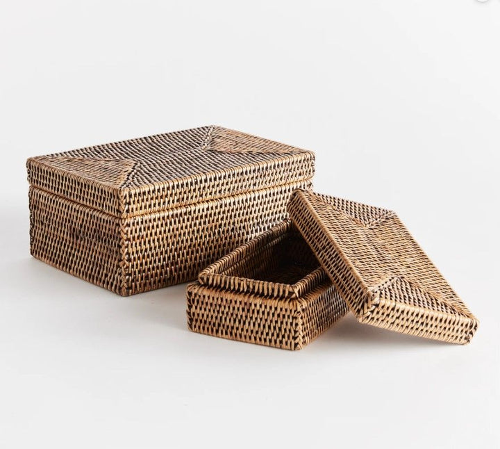 Burma Rattan Lidded Box- Large