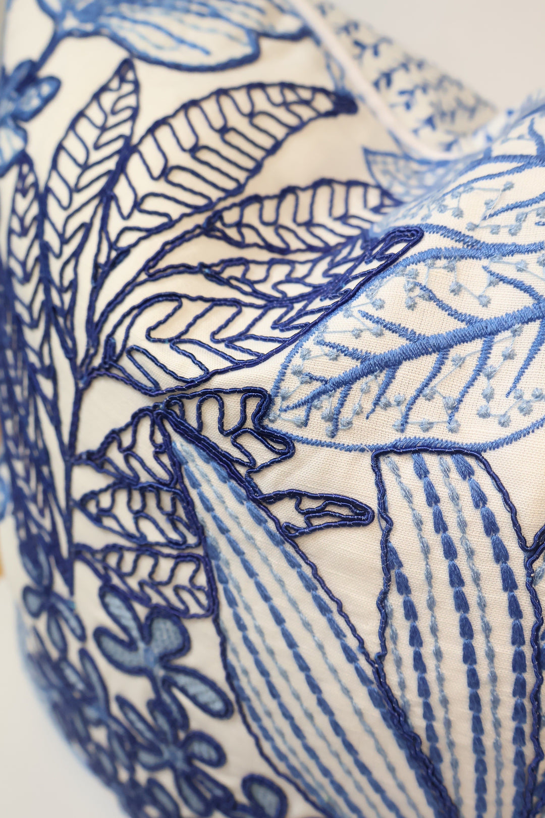 Blue Embroidered Pillow