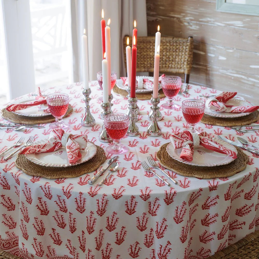 Sagar Red &amp; Pink Tablecloth