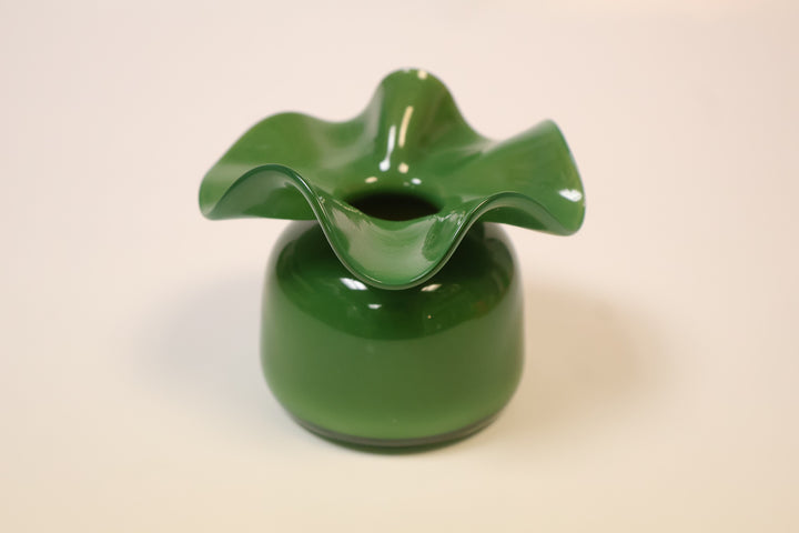 Mini Ruffle Bud Vase- Dark Green
