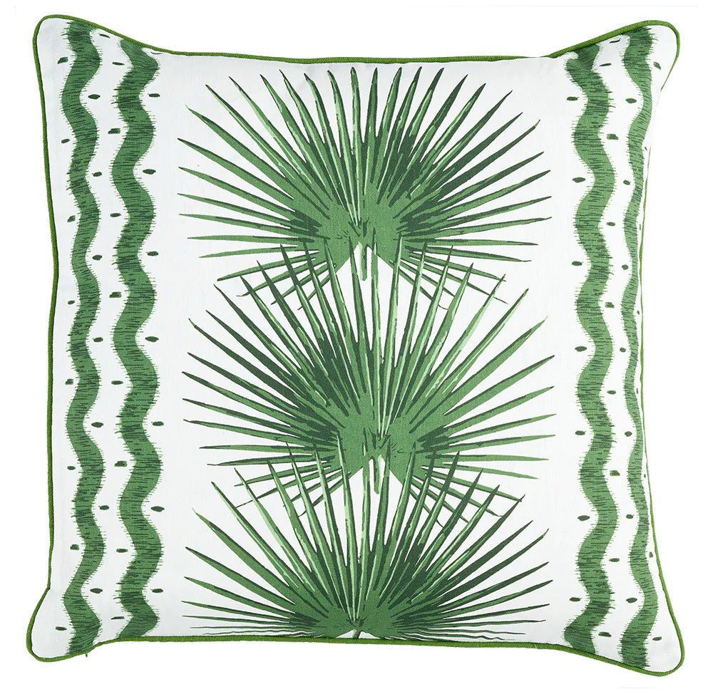 Kelly Green Palm Pillow