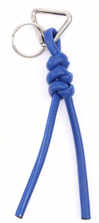 Woven Knot Bag Charm Keychain- Navy