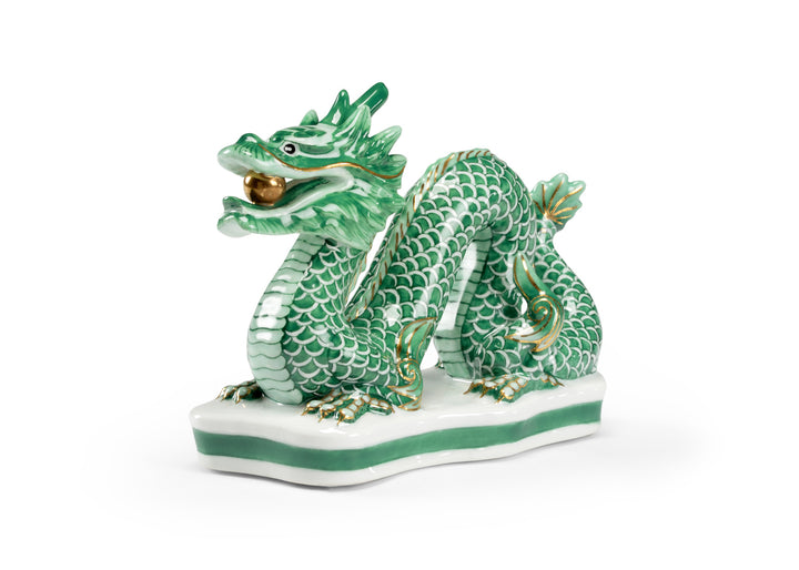 Green Porcelain Dragon Pair