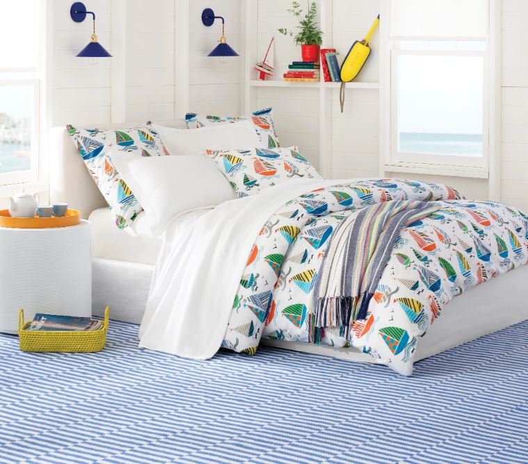 Sailing Stripe French Blue Handwoven Indoor/Outdoor Rug