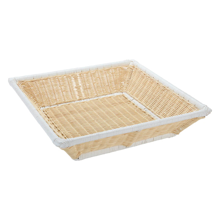 White Colored Edge Rattan Tray