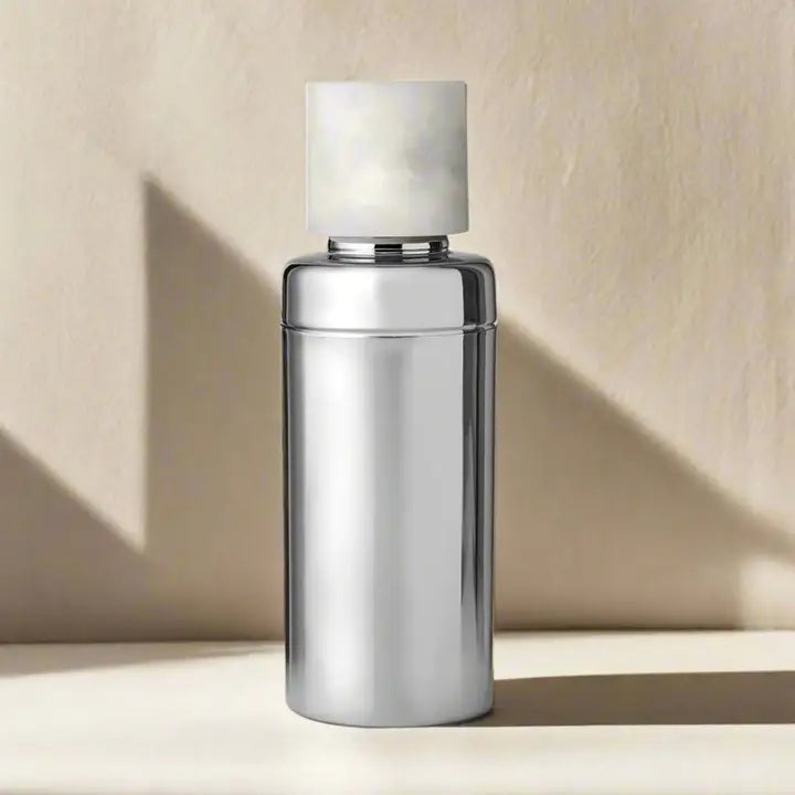 White Resin &amp; Stainless Steel Cocktail Shaker