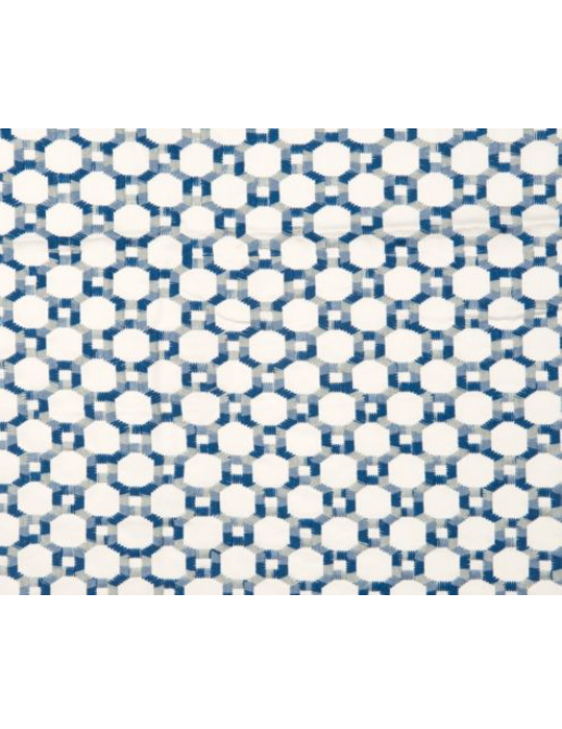 Island Trellis Embroidered Pillow-Blue