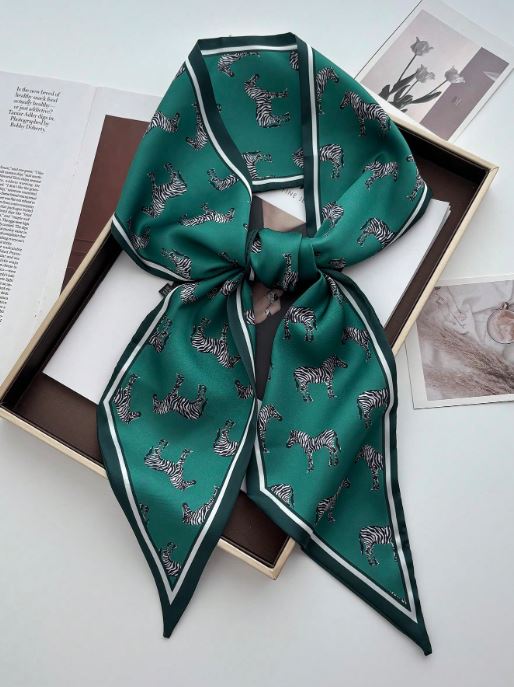 Dark Teal Zebra Scarf
