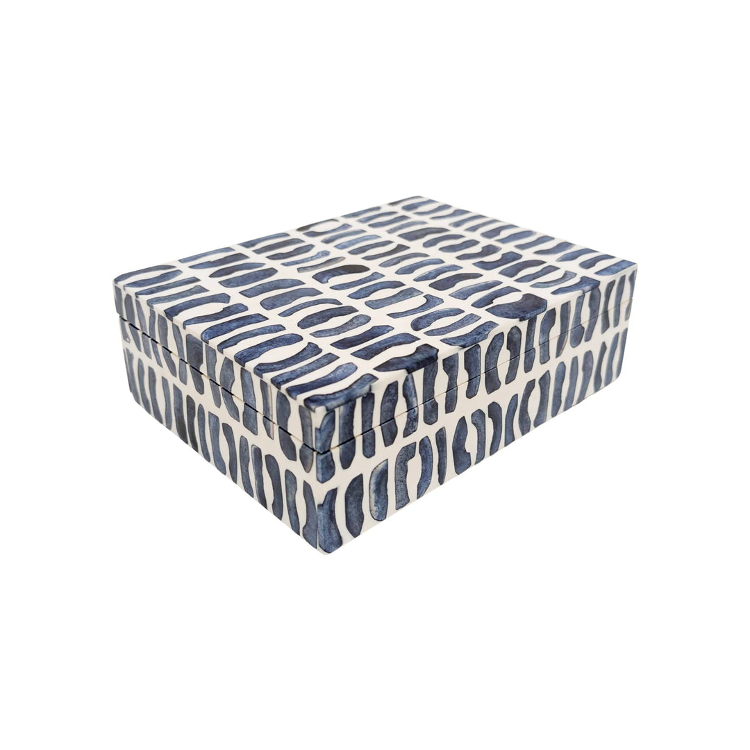 Blue &amp; White Flowing Pattern Bone Box