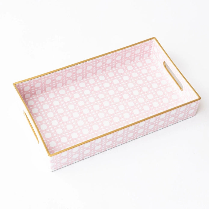 Pink Cane Vanity Tray