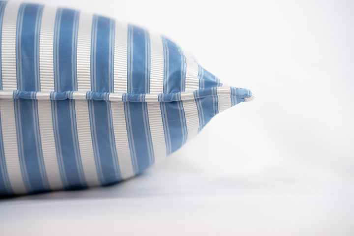 Shirred Stripe Pillow-Blue Opal