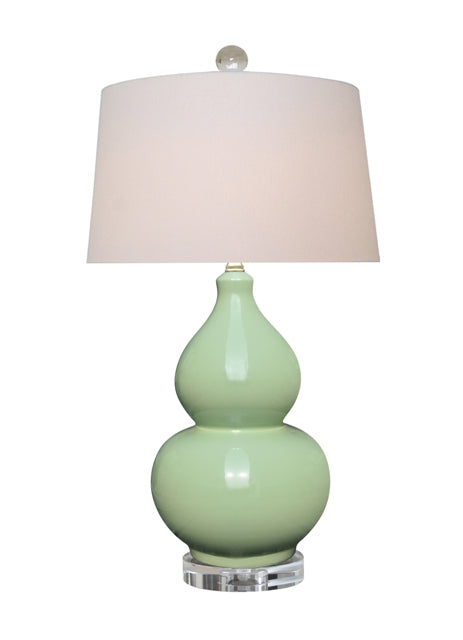 Porcelain Light Green Double Gourd Lamp