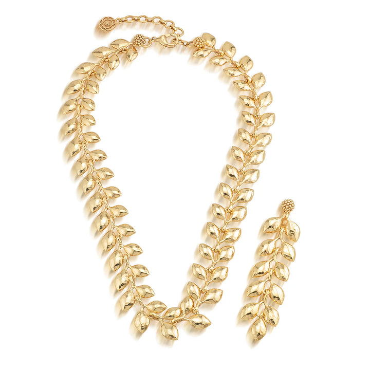 Golden Laurel Convertible Necklace, 16"+2" - Gold