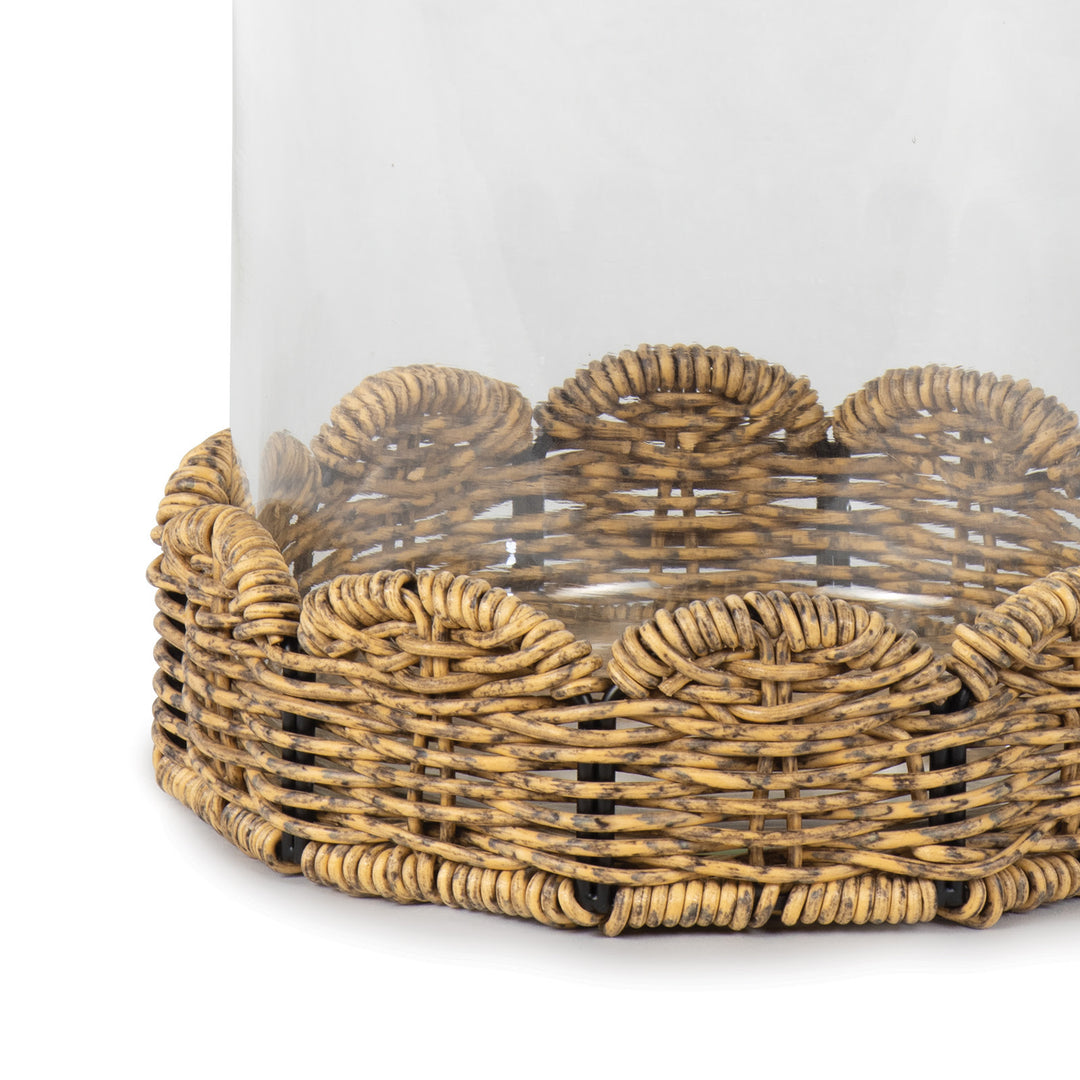 Scalloped Rattan Hurricane - Large
