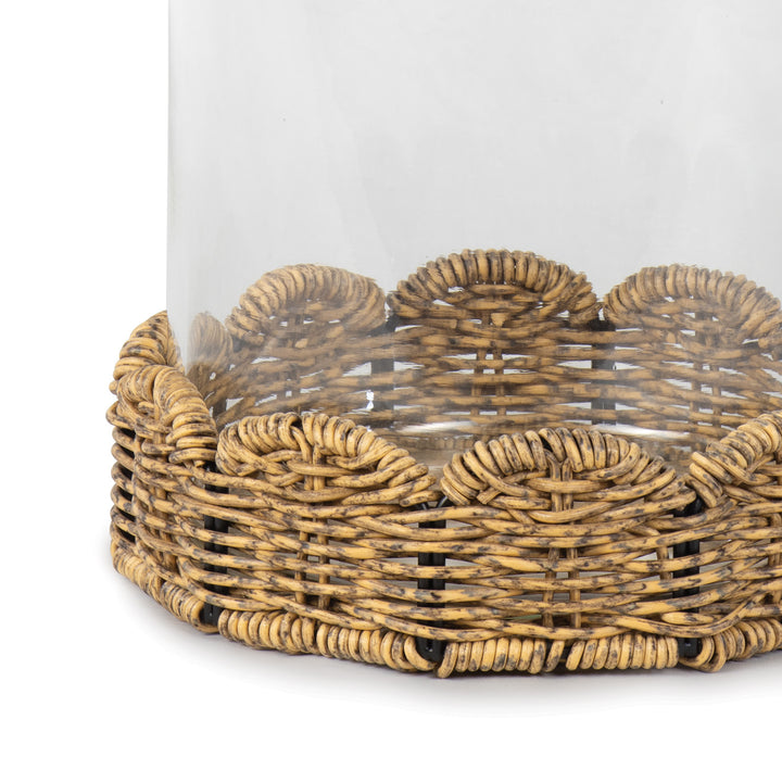 Scalloped Rattan Hurricane - Large