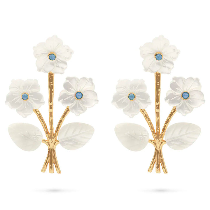Mermaid Garden Bouquet Earring MOP Ocean Jade