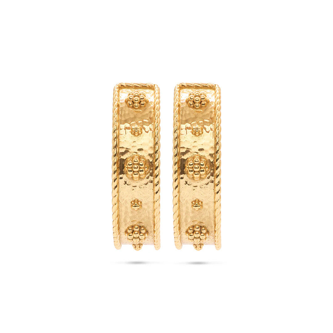 Berry Hoop Earrings in Hammered Gold
