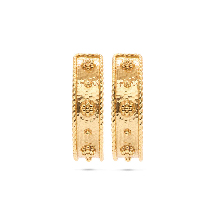 Berry Hoop Earrings in Hammered Gold
