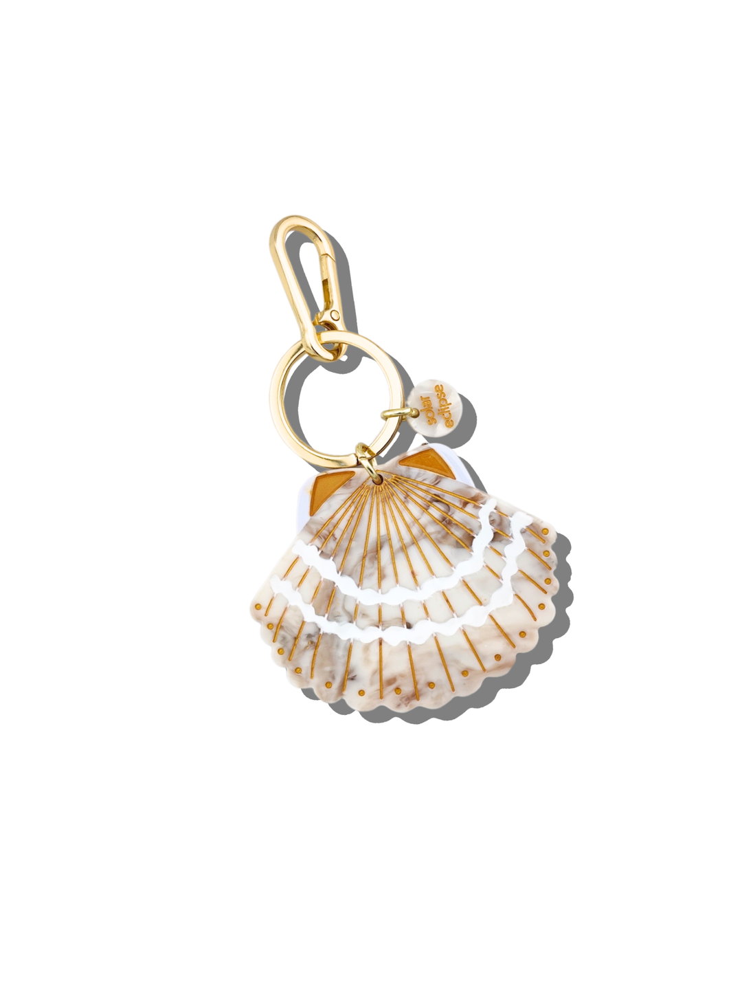 Sea Shell Bag Charm Keychain Golden Sand