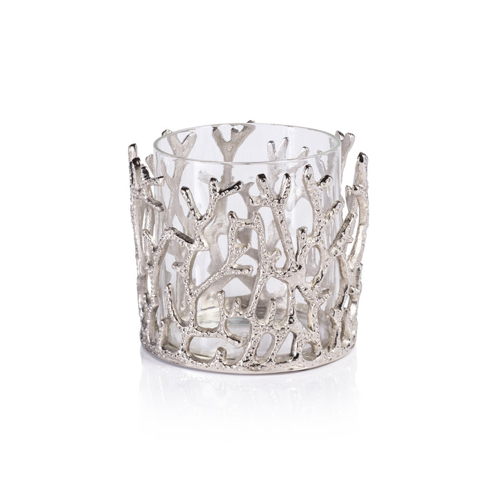 Coral Sea Brass Hurricane with Glass Insert-Nickel