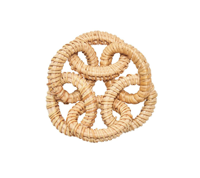 Rattan Link Napkin Ring in Natural- Set of 4