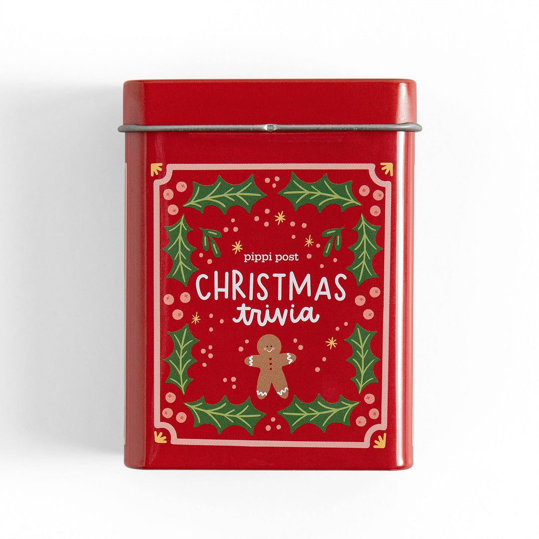 Christmas Trivia Game - Deck of Cards + Storage Tin