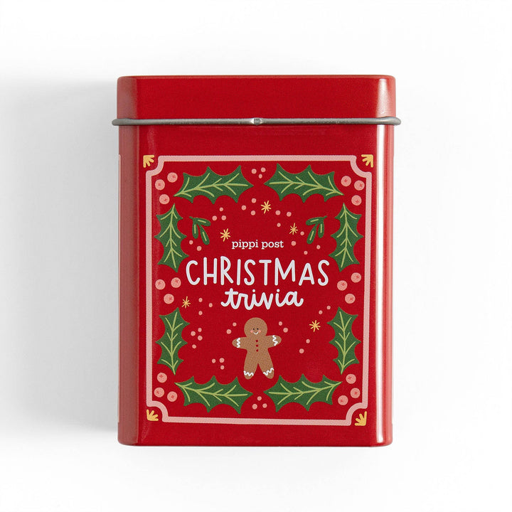 Christmas Trivia Game - Deck of Cards + Storage Tin