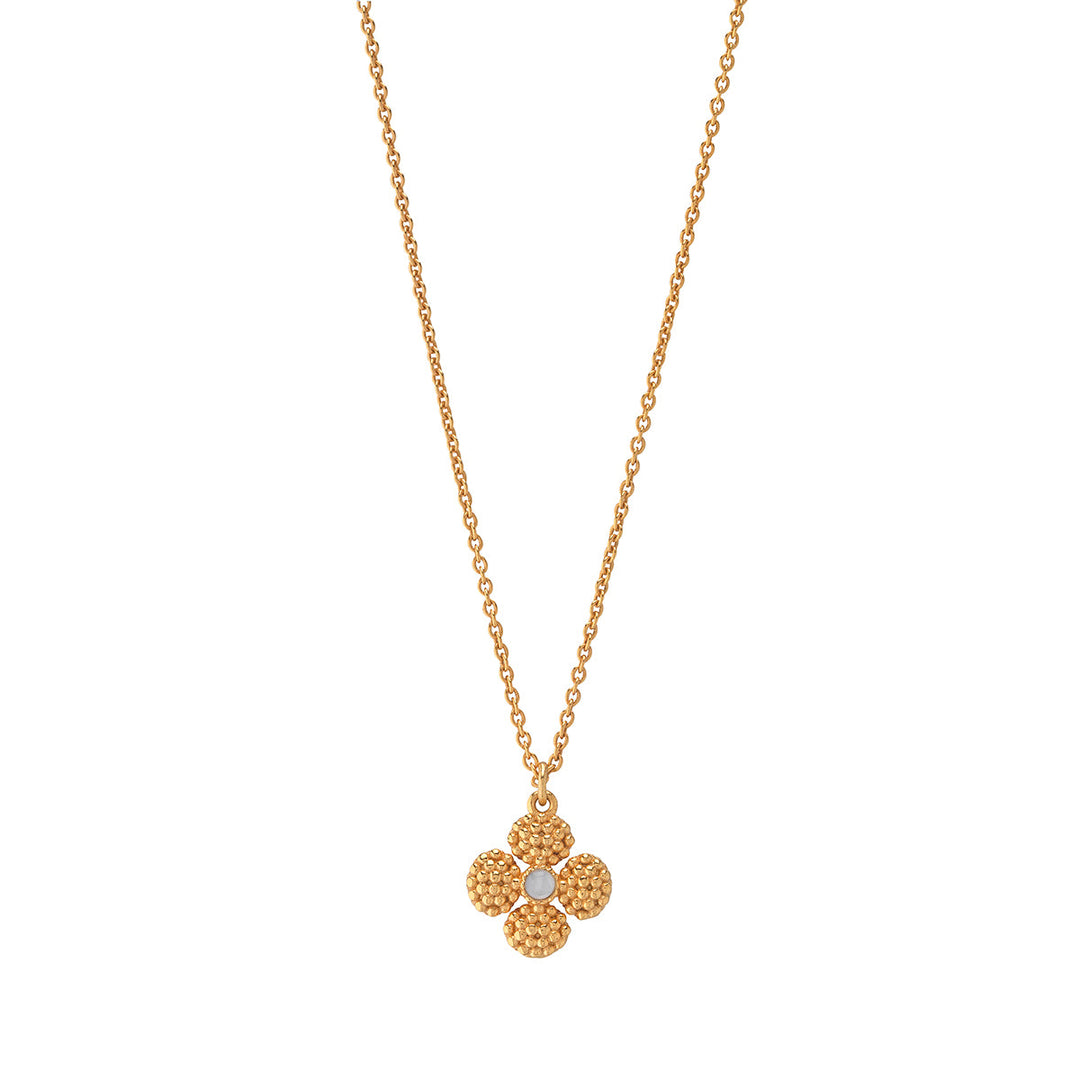 Berry Clover Double Sided Charm Necklace, 16"+2" - MOP