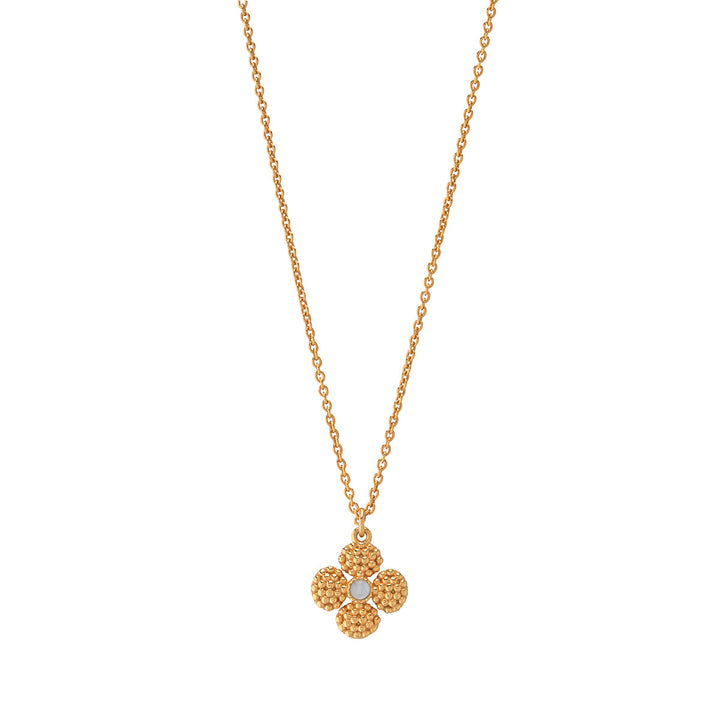 Berry Clover Double Sided Charm Necklace, 16"+2" - MOP