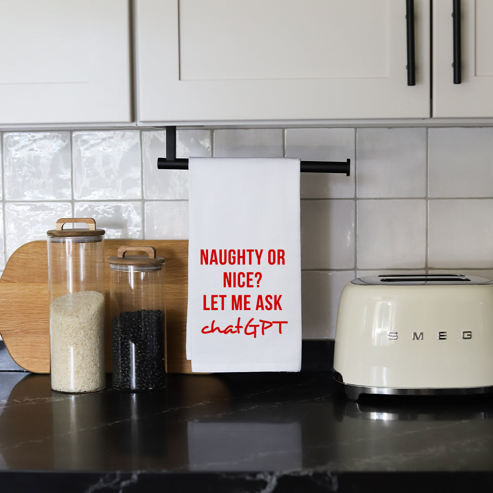 Naughty or Nice Tea Towel
