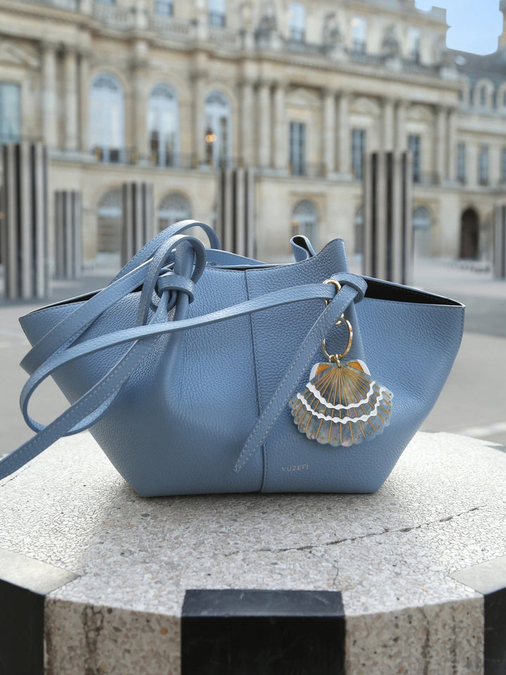 Sea Shell Bag Charm Keychain Baby Blue