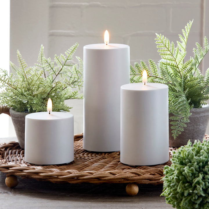 Outdoor White Pillar Candle