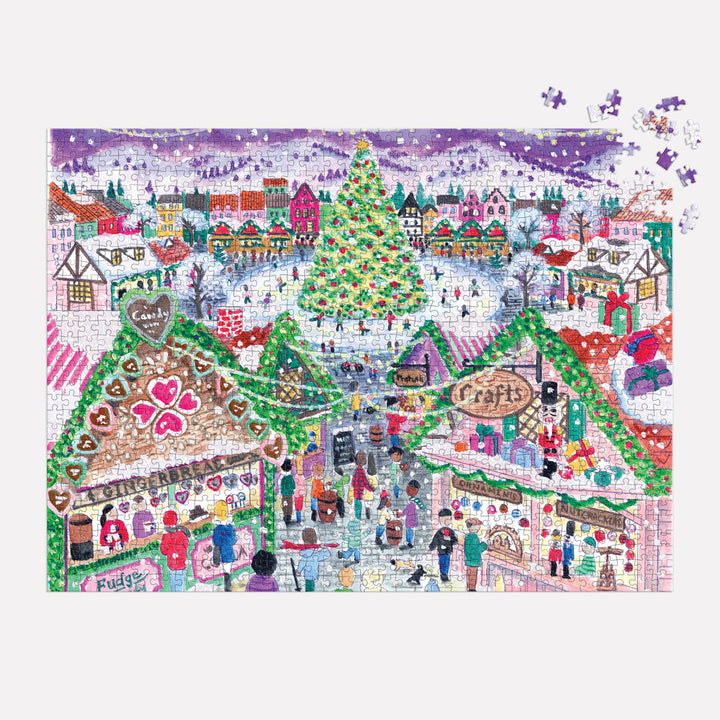 Puzzle 1000 Foil Holiday Village Market