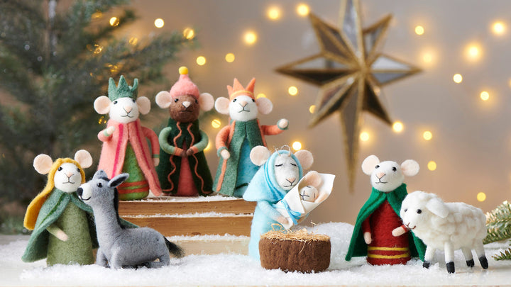 Nativity Mice Ornament Set