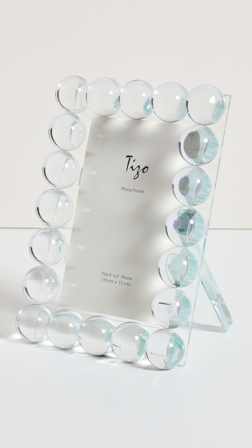 4x6 Crystal Glass Frame Single Bubble