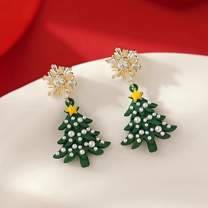 Christmas Tree Pearl Earrings