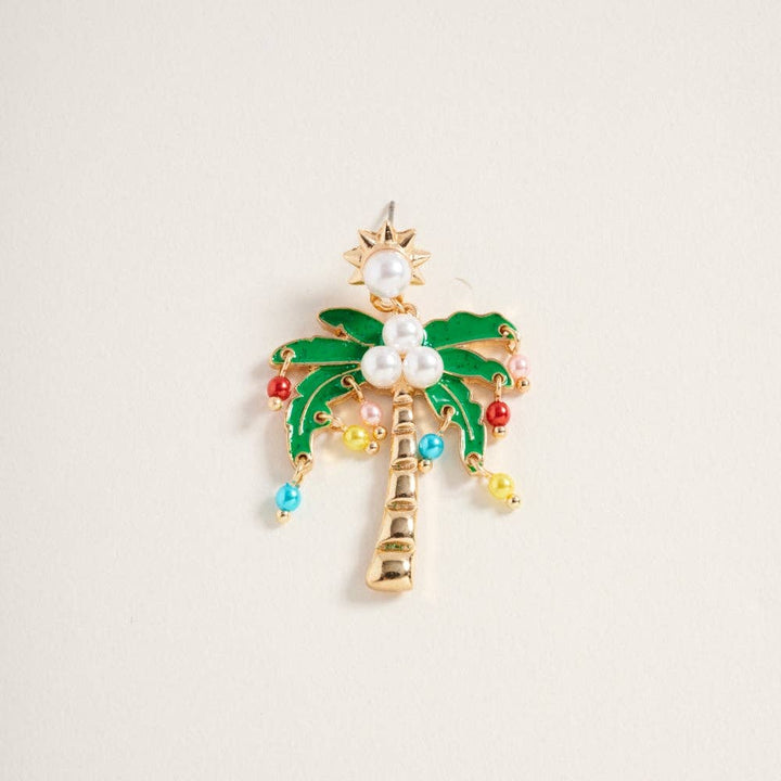 Palm Tree Pearl Earrings