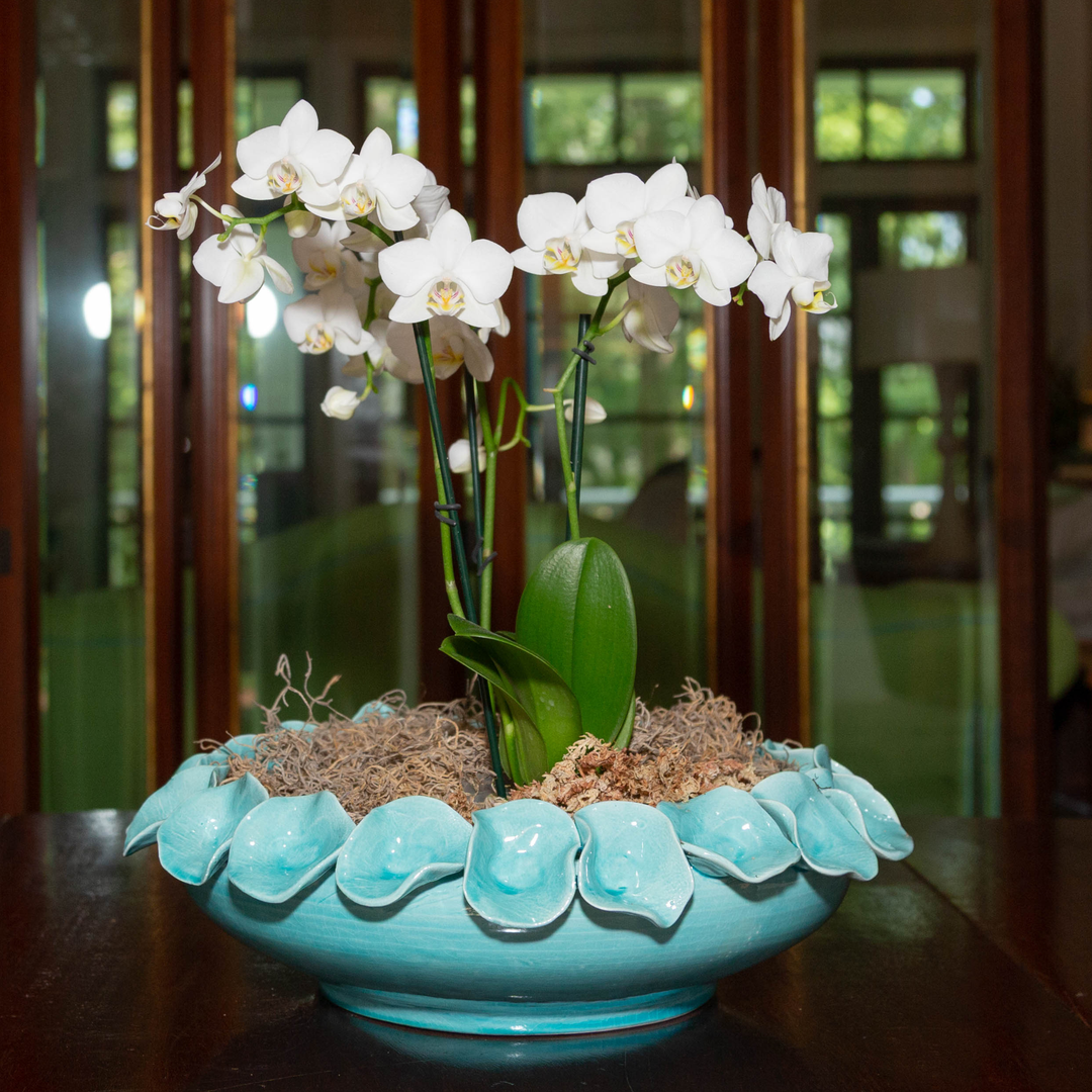 Bowl with Petals Turquoise