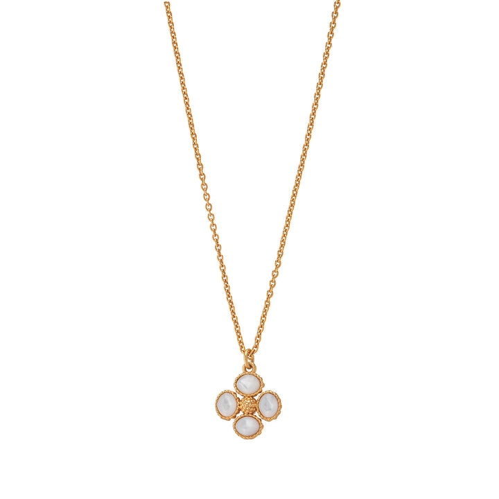 Berry Clover Double Sided Charm Necklace, 16"+2" - MOP