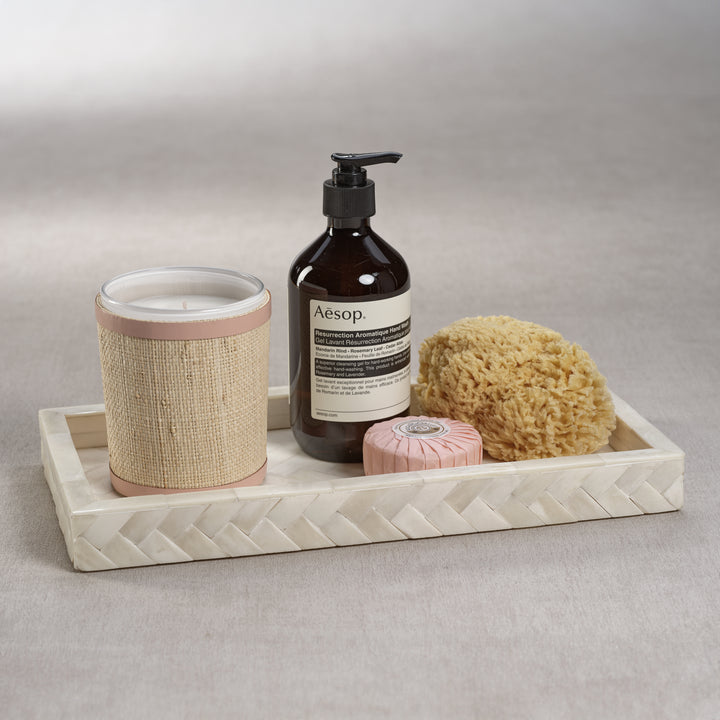 Bone Braided Tray White