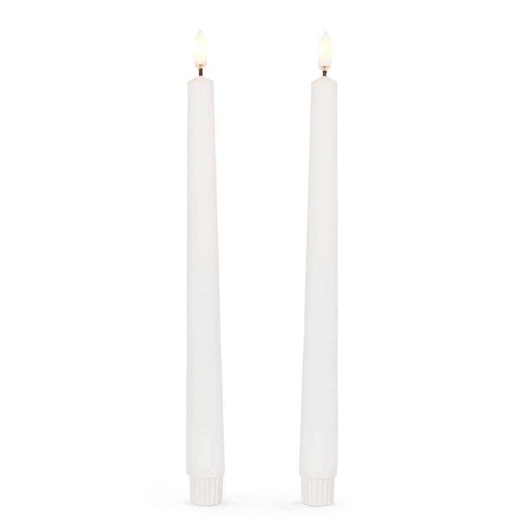 White Taper Candles-Pair-10H