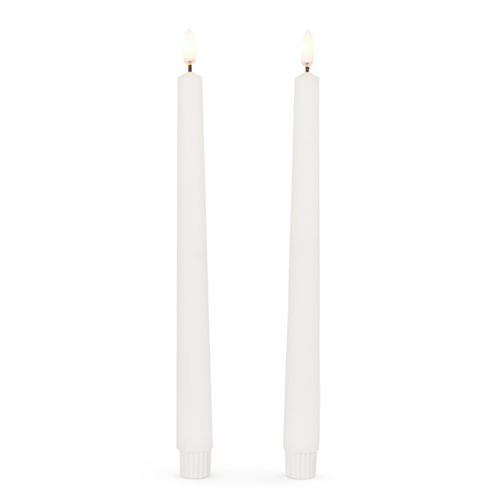 White Taper Candles-Pair-10H