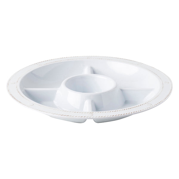 Berry &amp; Thread Whitewash Melamine 15" Sectioned Server