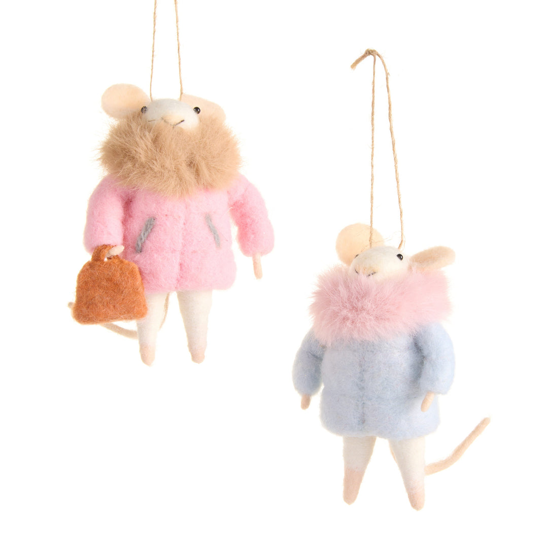 Fur Coat Mouse Ornament