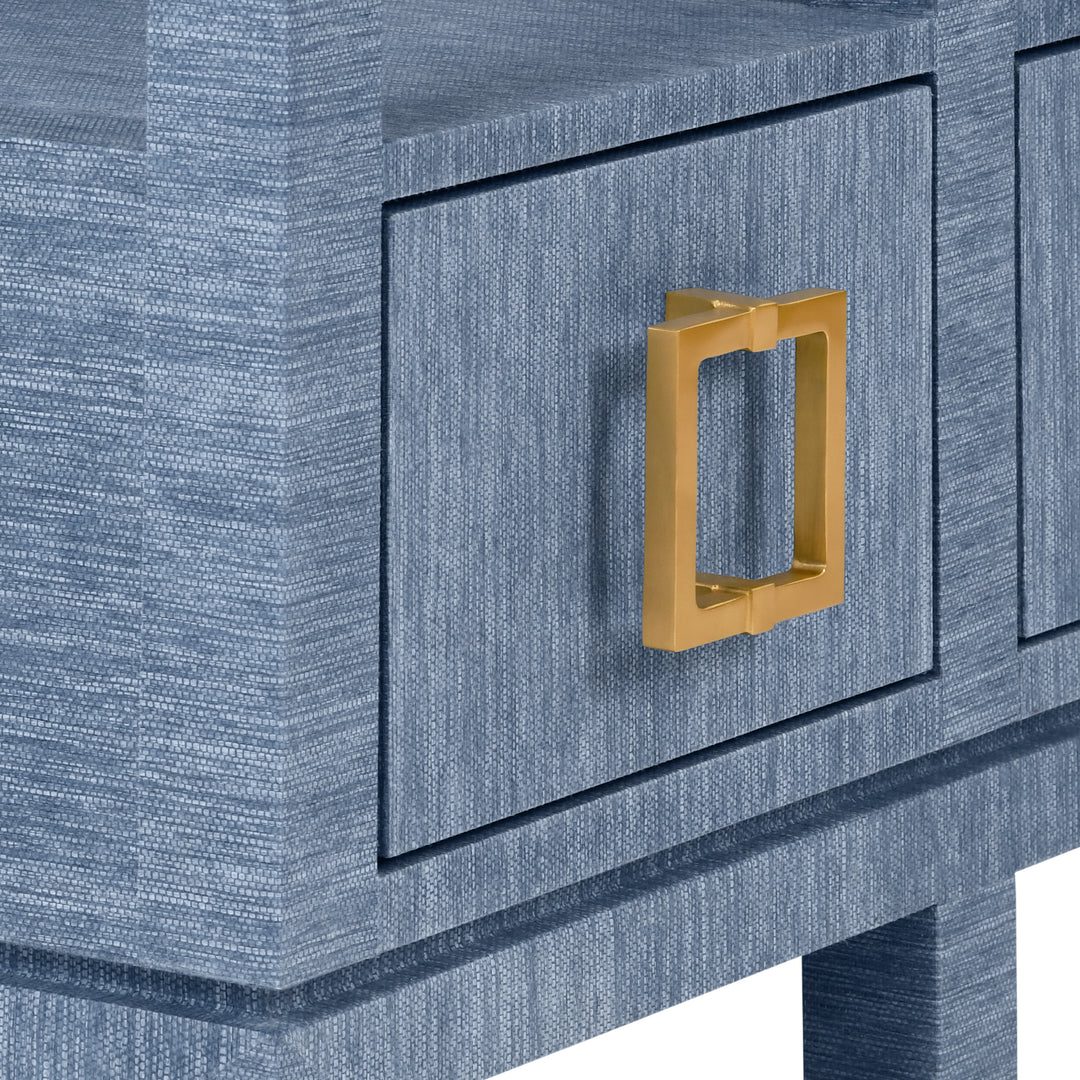 Blue Grasscloth Console