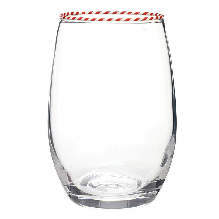 Peppermint Twist Wine Glasses-Red-Set of 2