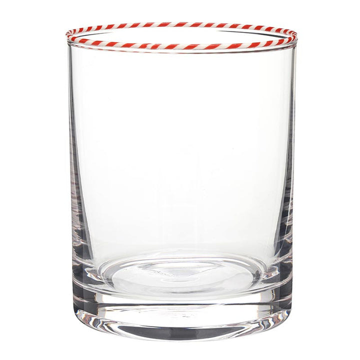 Peppermint Twist Double Old Fashioned Glasses-Red-Set of 2