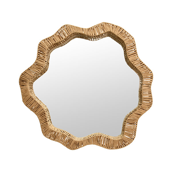 Organic Shaped Rattan Mirror