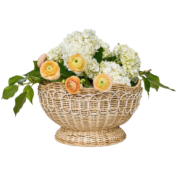 Provence Rattan 15" Bowl - Whitewash
