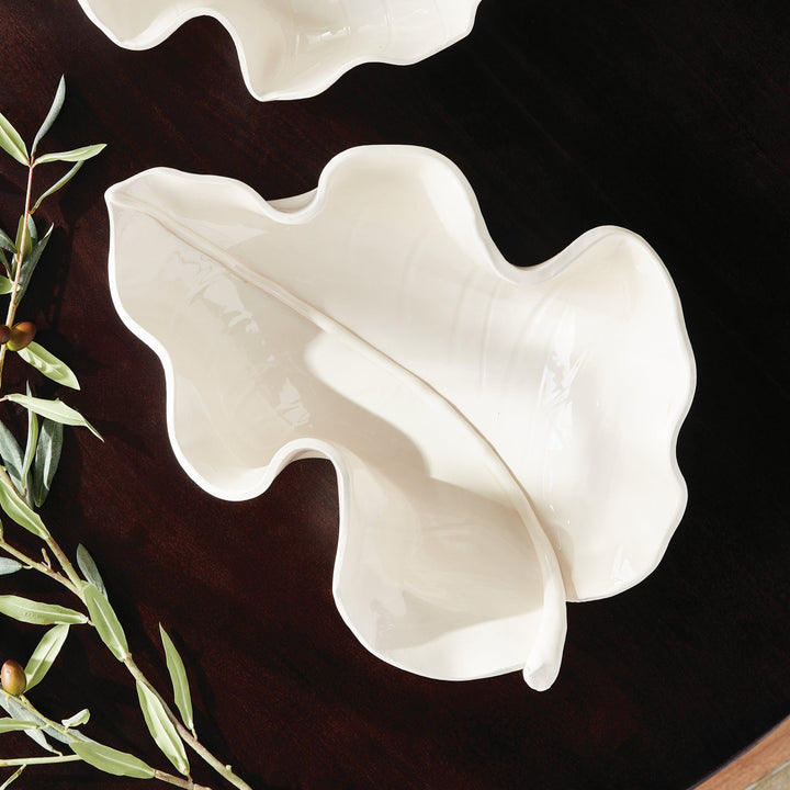 Moricento Leaf Sculpture White Large